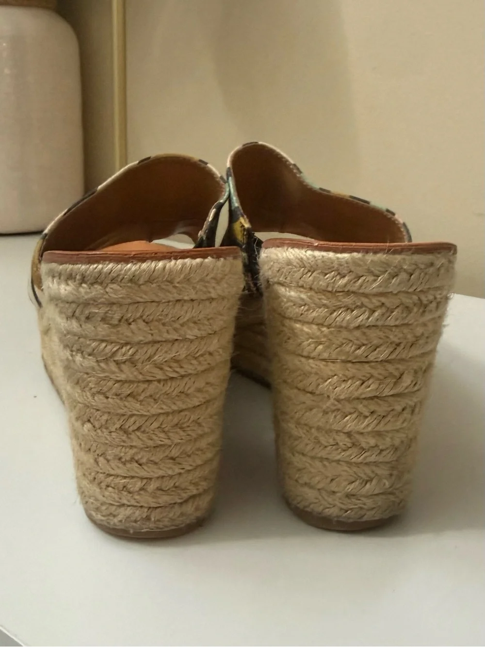 Dolce Vita Espadrille Wedge Sandal Shoe Size 8 Floral Hawaiian Tropical Palm